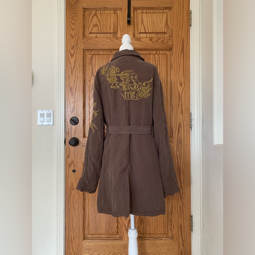 Da-Nang Embroidered Silk Utility Jacket Dark Plum Women’s Large